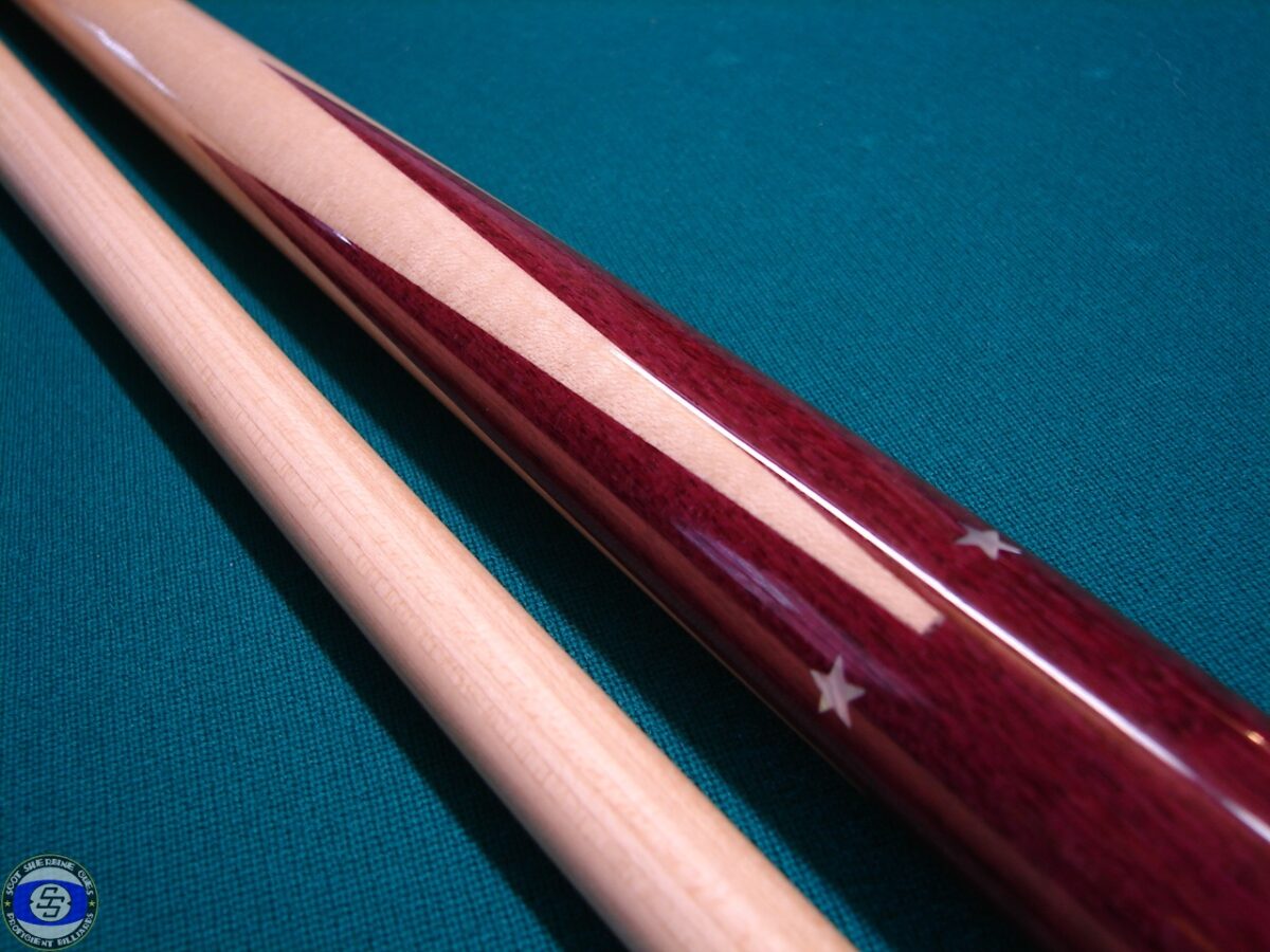 Scot Sherbine purple heart sneaky pete cue with star inlays