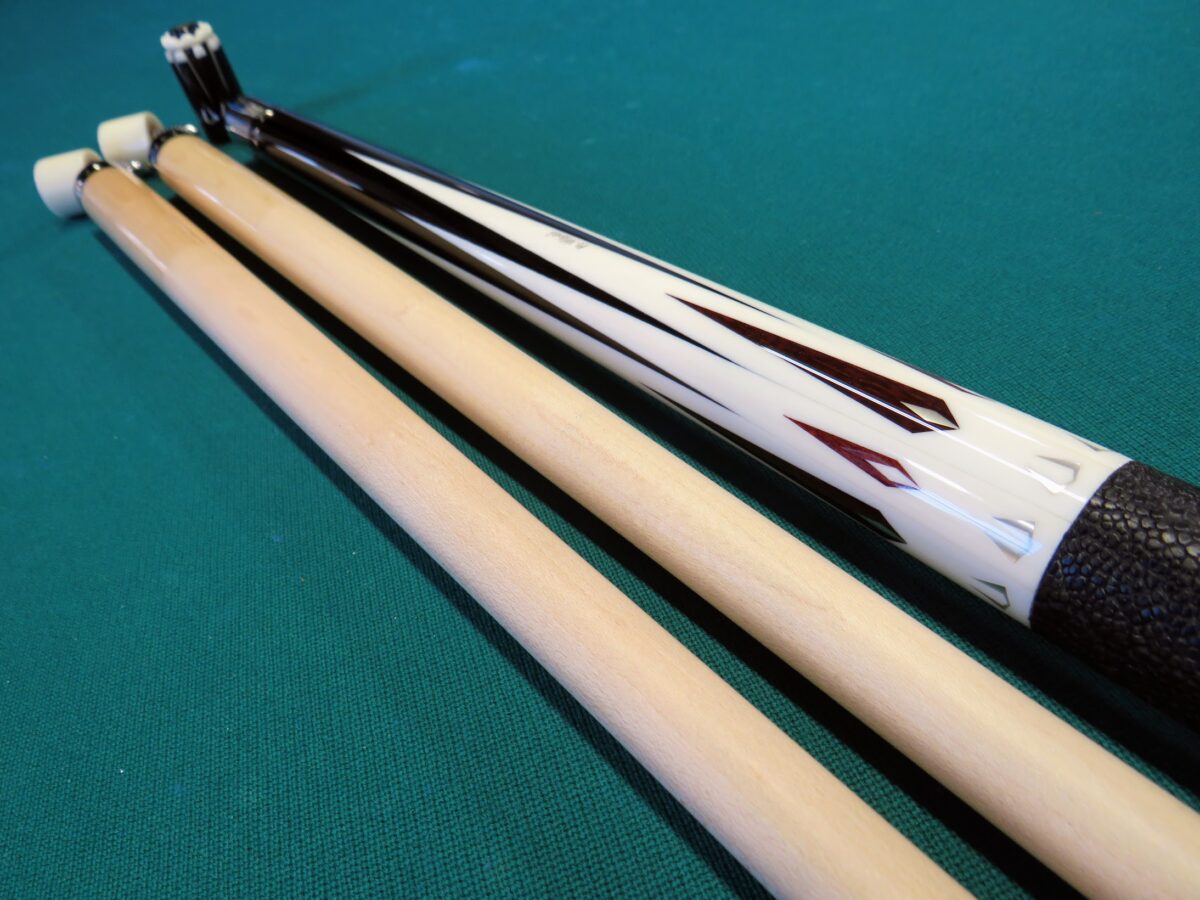 Ebony ivory and silver Michael Vollmer cue