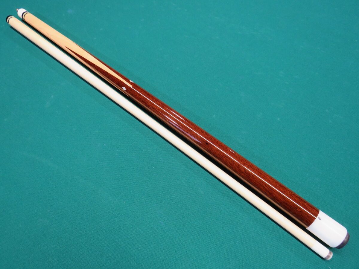 SOLD – $725 – Scot Sherbine cue – MOP notched diamond inlays